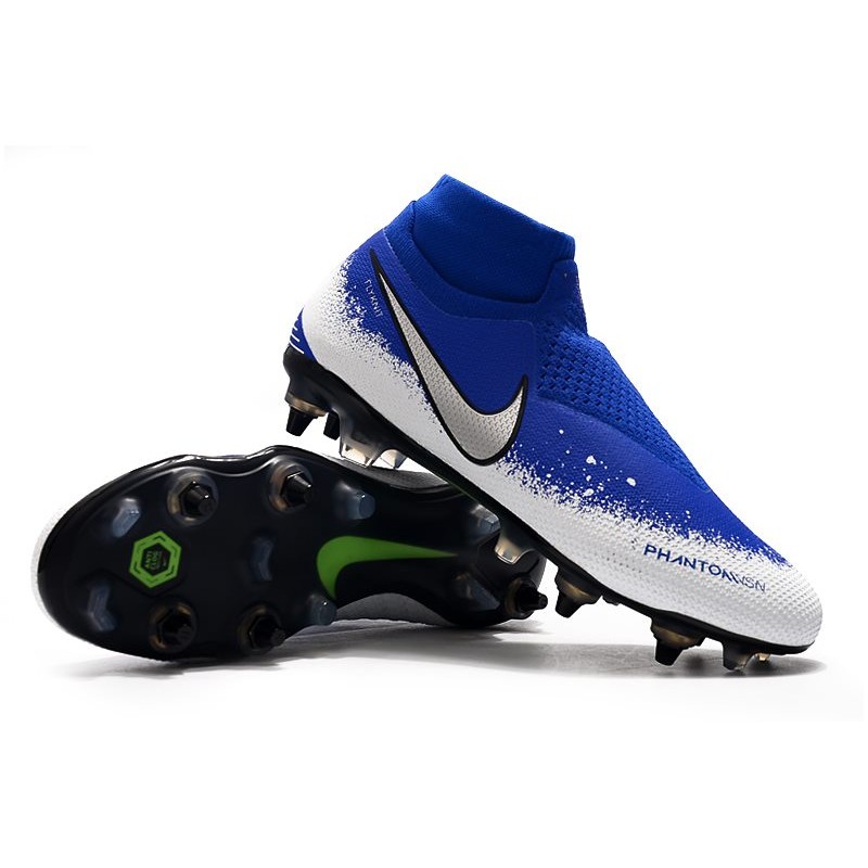 Nike Phantom Vision Elite DF SG PRO Anti Clog Modrá Bílá Stříbrná